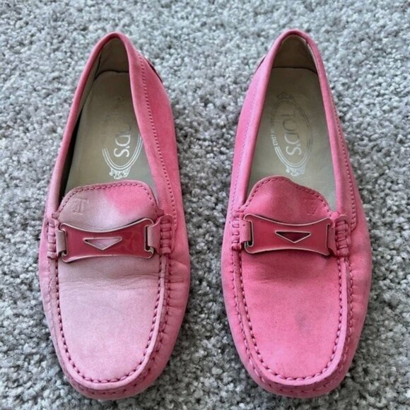 Tod's Women's Pink Leather Loafers - Size 36 (US 6) - Picture 1 of 7